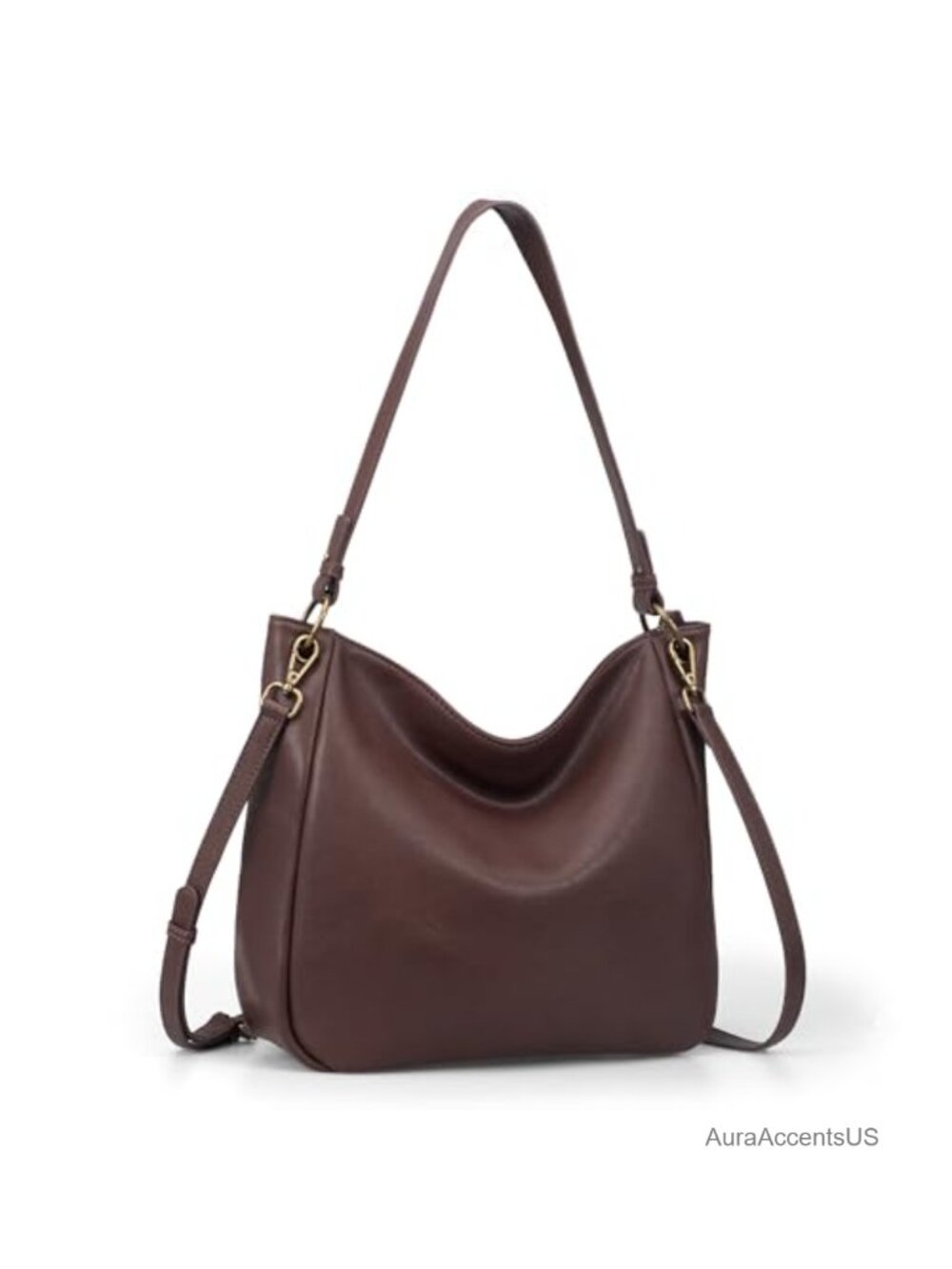 Genuine Leather Hobo Crossbody Bag with 2 Detachable Straps Vintage Purse